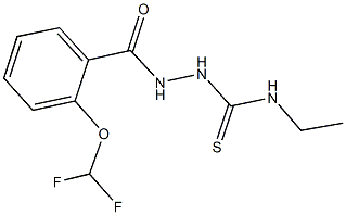 2-[2-(difluoromethoxy)benzoyl]-N-ethylhydrazinecarbothioamide Struktur