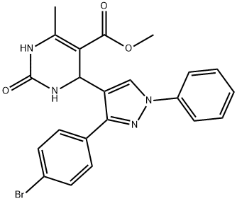 methyl 4-[3-(4-bromophenyl)-1-phenyl-1H-pyrazol-4-yl]-6-methyl-2-oxo-1,2,3,4-tetrahydro-5-pyrimidinecarboxylate Struktur