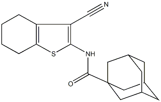 N-(3-cyano-4,5,6,7-tetrahydro-1-benzothien-2-yl)-1-adamantanecarboxamide Struktur