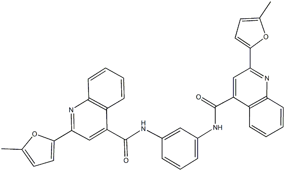 2-(5-methyl-2-furyl)-N-[3-({[2-(5-methyl-2-furyl)-4-quinolinyl]carbonyl}amino)phenyl]-4-quinolinecarboxamide Struktur