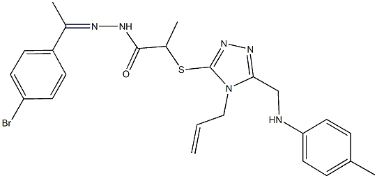 2-{[4-allyl-5-(4-toluidinomethyl)-4H-1,2,4-triazol-3-yl]sulfanyl}-N'-[1-(4-bromophenyl)ethylidene]propanohydrazide Struktur