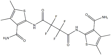 N~1~,N~4~-bis[3-(aminocarbonyl)-4,5-dimethyl-2-thienyl]-2,2,3,3-tetrafluorosuccinamide Struktur