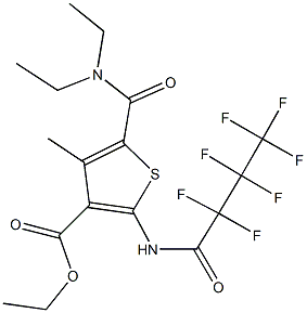 ethyl 5-[(diethylamino)carbonyl]-2-[(2,2,3,3,4,4,4-heptafluorobutanoyl)amino]-4-methyl-3-thiophenecarboxylate Struktur