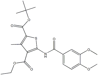 2-tert-butyl 4-ethyl 5-[(3,4-dimethoxybenzoyl)amino]-3-methyl-2,4-thiophenedicarboxylate Struktur