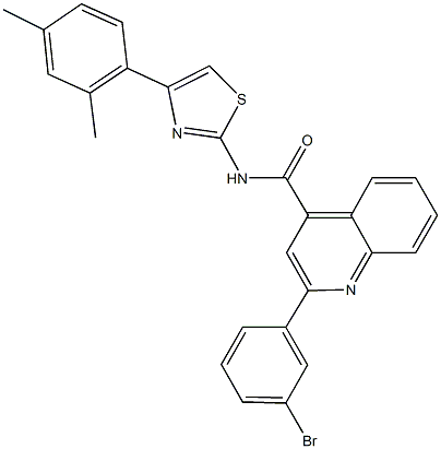 2-(3-bromophenyl)-N-[4-(2,4-dimethylphenyl)-1,3-thiazol-2-yl]-4-quinolinecarboxamide Struktur