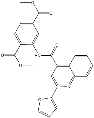 dimethyl 2-({[2-(2-furyl)-4-quinolinyl]carbonyl}amino)terephthalate Struktur