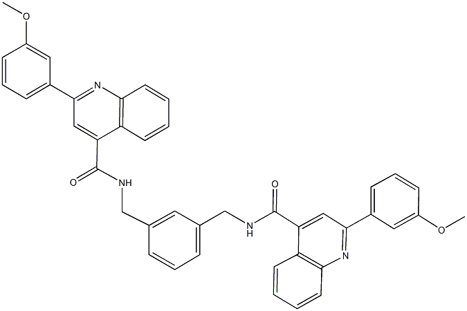 2-(3-methoxyphenyl)-N-{3-[({[2-(3-methoxyphenyl)-4-quinolinyl]carbonyl}amino)methyl]benzyl}-4-quinolinecarboxamide Struktur