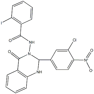 N-(2-{3-chloro-4-nitrophenyl}-4-oxo-1,4-dihydro-3(2H)-quinazolinyl)-2-iodobenzamide Struktur