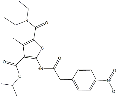 isopropyl 5-[(diethylamino)carbonyl]-2-[({4-nitrophenyl}acetyl)amino]-4-methyl-3-thiophenecarboxylate Struktur