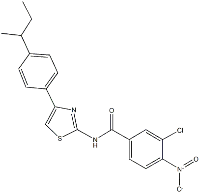 N-[4-(4-sec-butylphenyl)-1,3-thiazol-2-yl]-3-chloro-4-nitrobenzamide Struktur