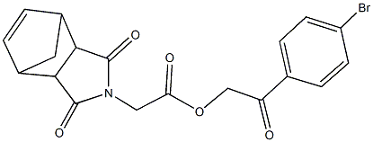 2-(4-bromophenyl)-2-oxoethyl (3,5-dioxo-4-azatricyclo[5.2.1.0~2,6~]dec-8-en-4-yl)acetate Struktur