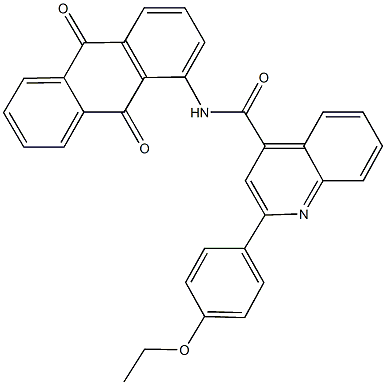 N-(9,10-dioxo-9,10-dihydro-1-anthracenyl)-2-(4-ethoxyphenyl)-4-quinolinecarboxamide Struktur