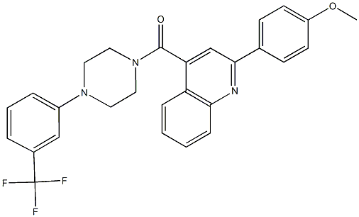 2-(4-methoxyphenyl)-4-({4-[3-(trifluoromethyl)phenyl]-1-piperazinyl}carbonyl)quinoline Struktur