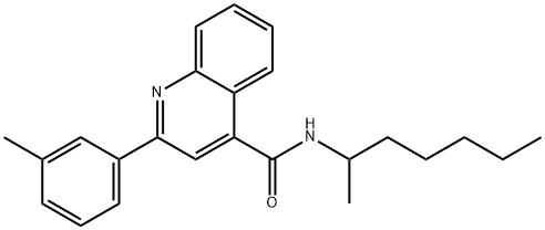 N-(1-methylhexyl)-2-(3-methylphenyl)-4-quinolinecarboxamide Struktur