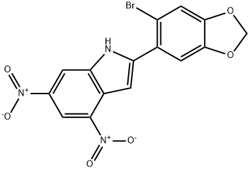 2-(6-bromo-1,3-benzodioxol-5-yl)-4,6-dinitro-1H-indole Struktur