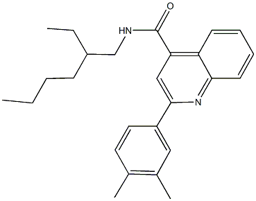 2-(3,4-dimethylphenyl)-N-(2-ethylhexyl)-4-quinolinecarboxamide Struktur