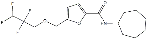 N-cycloheptyl-5-[(2,2,3,3-tetrafluoropropoxy)methyl]-2-furamide Struktur