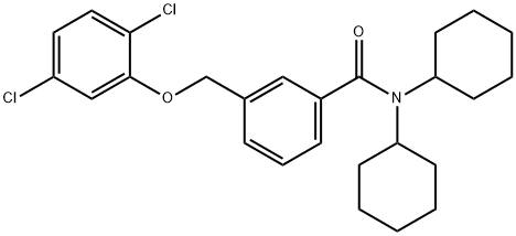 N,N-dicyclohexyl-3-[(2,5-dichlorophenoxy)methyl]benzamide Struktur