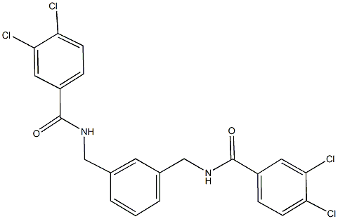 3,4-dichloro-N-(3-{[(3,4-dichlorobenzoyl)amino]methyl}benzyl)benzamide Struktur