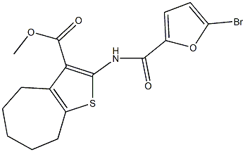 methyl 2-[(5-bromo-2-furoyl)amino]-5,6,7,8-tetrahydro-4H-cyclohepta[b]thiophene-3-carboxylate Struktur