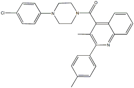 4-{[4-(4-chlorophenyl)-1-piperazinyl]carbonyl}-3-methyl-2-(4-methylphenyl)quinoline Struktur