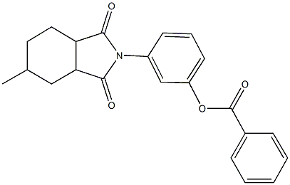 3-(5-methyl-1,3-dioxooctahydro-2H-isoindol-2-yl)phenyl benzoate Struktur