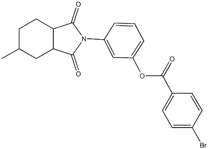 3-(5-methyl-1,3-dioxooctahydro-2H-isoindol-2-yl)phenyl 4-bromobenzoate Struktur