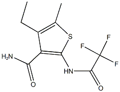 4-ethyl-5-methyl-2-[(trifluoroacetyl)amino]-3-thiophenecarboxamide Struktur