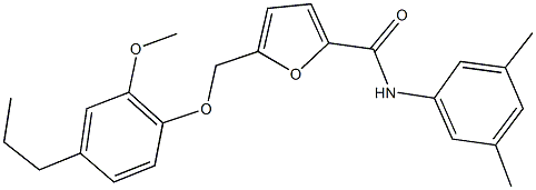 N-(3,5-dimethylphenyl)-5-[(2-methoxy-4-propylphenoxy)methyl]-2-furamide Struktur