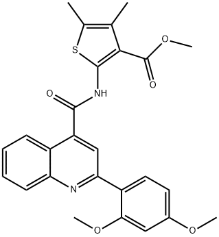 methyl 2-({[2-(2,4-dimethoxyphenyl)-4-quinolinyl]carbonyl}amino)-4,5-dimethyl-3-thiophenecarboxylate Struktur