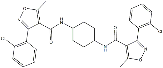 3-(2-chlorophenyl)-N-[4-({[3-(2-chlorophenyl)-5-methyl-4-isoxazolyl]carbonyl}amino)cyclohexyl]-5-methyl-4-isoxazolecarboxamide Struktur