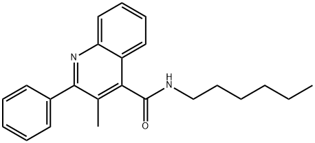 N-hexyl-3-methyl-2-phenylquinoline-4-carboxamide Struktur