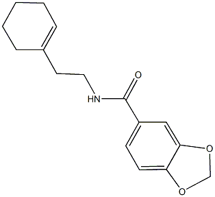 N-[2-(1-cyclohexen-1-yl)ethyl]-1,3-benzodioxole-5-carboxamide Struktur