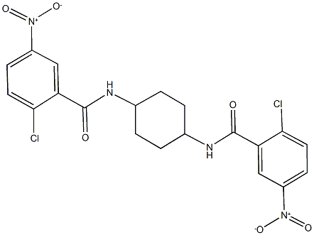 2-chloro-N-[4-({2-chloro-5-nitrobenzoyl}amino)cyclohexyl]-5-nitrobenzamide Struktur