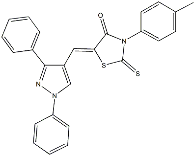 5-[(1,3-diphenyl-1H-pyrazol-4-yl)methylene]-3-(4-methylphenyl)-2-thioxo-1,3-thiazolidin-4-one Struktur