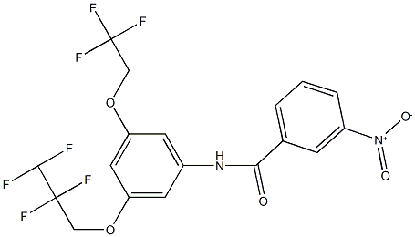 3-nitro-N-[3-(2,2,3,3-tetrafluoropropoxy)-5-(2,2,2-trifluoroethoxy)phenyl]benzamide Struktur