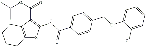 isopropyl 2-({4-[(2-chlorophenoxy)methyl]benzoyl}amino)-4,5,6,7-tetrahydro-1-benzothiophene-3-carboxylate Struktur