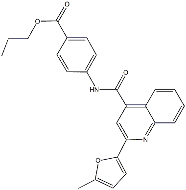 propyl 4-({[2-(5-methyl-2-furyl)-4-quinolinyl]carbonyl}amino)benzoate Struktur