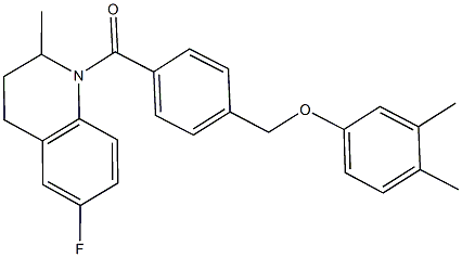 1-{4-[(3,4-dimethylphenoxy)methyl]benzoyl}-6-fluoro-2-methyl-1,2,3,4-tetrahydroquinoline Struktur