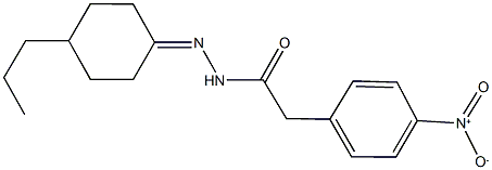 2-{4-nitrophenyl}-N'-(4-propylcyclohexylidene)acetohydrazide Struktur