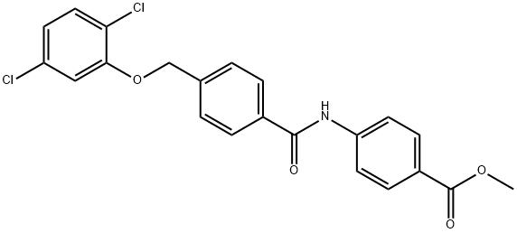 methyl 4-({4-[(2,5-dichlorophenoxy)methyl]benzoyl}amino)benzoate Struktur