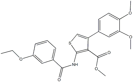 methyl 4-(3,4-dimethoxyphenyl)-2-[(3-ethoxybenzoyl)amino]-3-thiophenecarboxylate Struktur