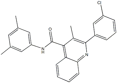 2-(3-chlorophenyl)-N-(3,5-dimethylphenyl)-3-methyl-4-quinolinecarboxamide Struktur