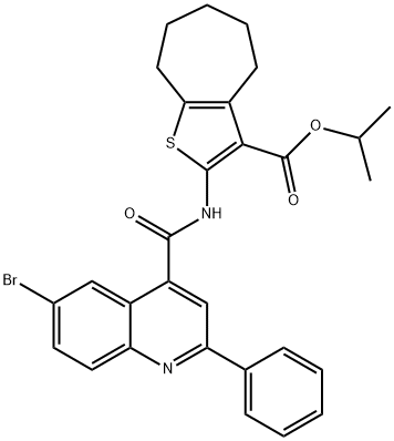 isopropyl 2-{[(6-bromo-2-phenyl-4-quinolinyl)carbonyl]amino}-5,6,7,8-tetrahydro-4H-cyclohepta[b]thiophene-3-carboxylate Struktur