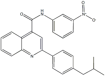 N-{3-nitrophenyl}-2-(4-isobutylphenyl)-4-quinolinecarboxamide Struktur