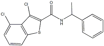 3,4-dichloro-N-(1-phenylethyl)-1-benzothiophene-2-carboxamide Struktur