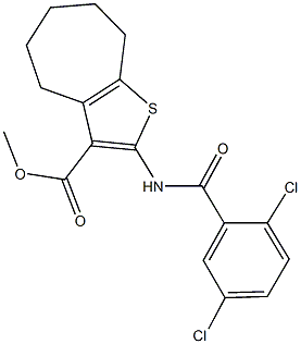 methyl 2-[(2,5-dichlorobenzoyl)amino]-5,6,7,8-tetrahydro-4H-cyclohepta[b]thiophene-3-carboxylate Struktur