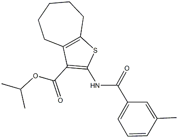 isopropyl 2-[(3-methylbenzoyl)amino]-5,6,7,8-tetrahydro-4H-cyclohepta[b]thiophene-3-carboxylate Struktur