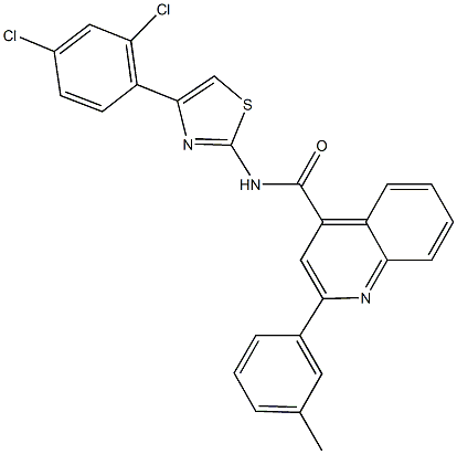 N-[4-(2,4-dichlorophenyl)-1,3-thiazol-2-yl]-2-(3-methylphenyl)-4-quinolinecarboxamide Struktur