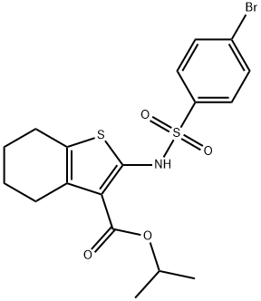 isopropyl 2-{[(4-bromophenyl)sulfonyl]amino}-4,5,6,7-tetrahydro-1-benzothiophene-3-carboxylate Struktur